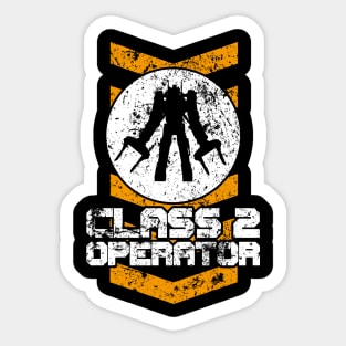 Power Loader Operator Class 2 Rated Aged Print Sticker